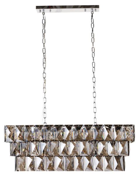 Hängelampe KRISTALL Grau - Glas - 88 x 127 x 29 cm