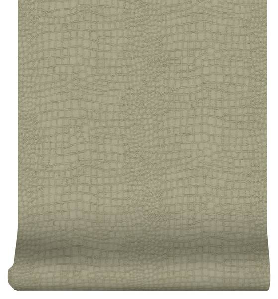 Vliestapete - Krokodil Grün - Fleece - 52 x 1000 x 2 cm