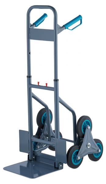 Treppensackkarre 200 kg Schwarz - Blau - Grau - Stahl - 49 x 113 x 66 cm
