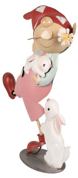 Dekorationsfigur Zwerg Easter&Ripp Pink - Metall - 15 x 55 x 40 cm