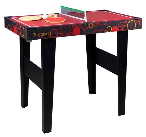 Spieltisch 3-in-1 Rot - Holzwerkstoff - 74 x 51 x 92 cm
