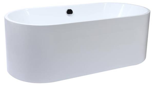 Freistehende Badewanne KATOUCHA Weiß - Naturfaser - 75 x 58 x 170 cm