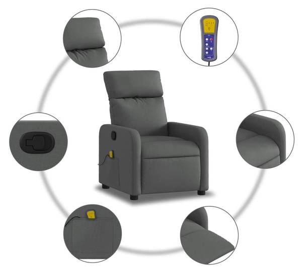 Massagestoel 3032661-4 donkergrijs - grijs