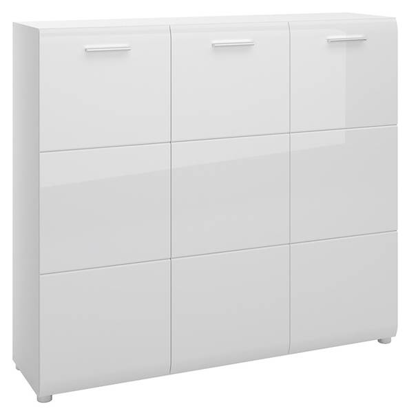 Schuhschrank MALABO-129-3 Weiß - Holzwerkstoff - 135 x 120 x 36 cm