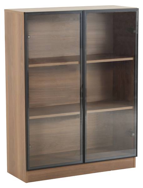 Sideboard EveGlass Ⅲ Braun - Holzwerkstoff - Glas - 80 x 106 x 32 cm