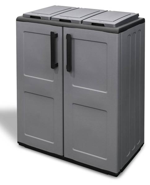 Mülleimer Andenne Grau - Kunststoff - 68 x 84 x 37 cm