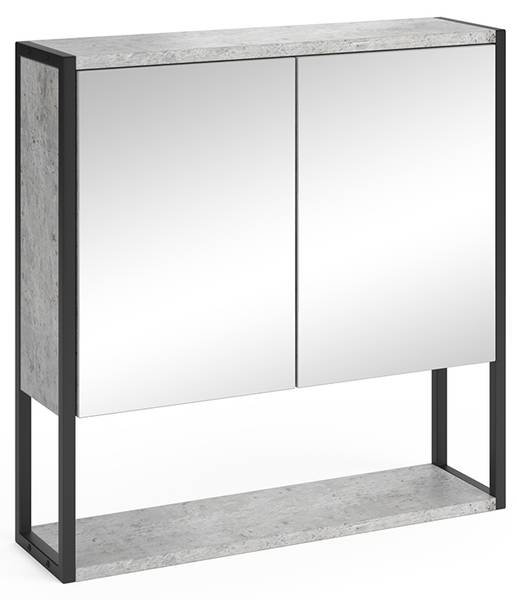 Badkamerspiegelkast Fyrk 33978 grijs - plaatmateriaal op houtbasis - 60 x 61 x 16 cm