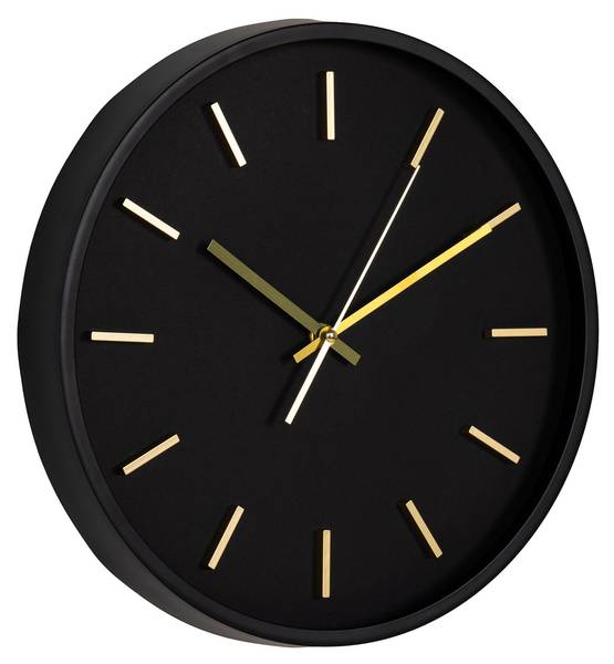 Wanduhr Kensington Schwarz - Polypropylen - 5 x 35 x 35 cm