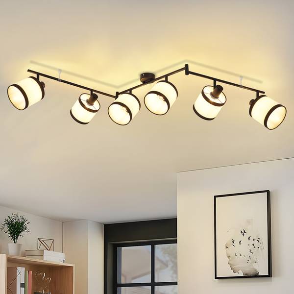 Deckenleuchte Lilly II Schwarz - Metall - 12 x 19 x 150 cm