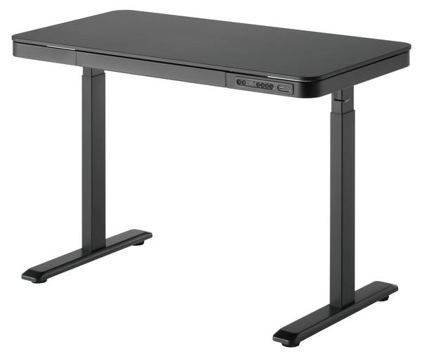 Schreibtisch LUMS08-22D-SWBLACK_A Schwarz - Holz teilmassiv - 118 x 120 x 60 cm