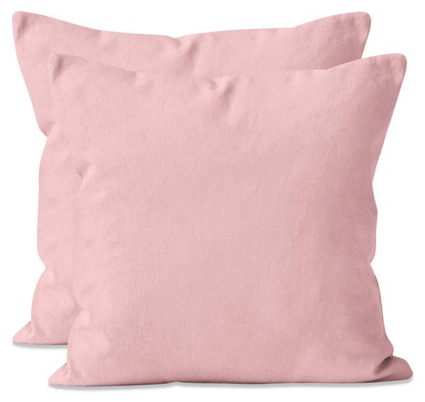 2er Set Kissenbezüge Mikrofaser 80x80cm Rosé