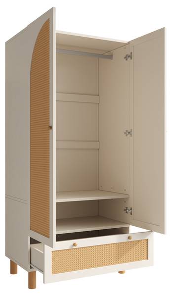 Kleiderschrank Sporophyt Weiß - Holzwerkstoff - 86 x 181 x 52 cm