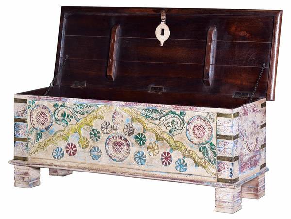 Truhe 6521 Massivholz - 40 x 45 x 116 cm