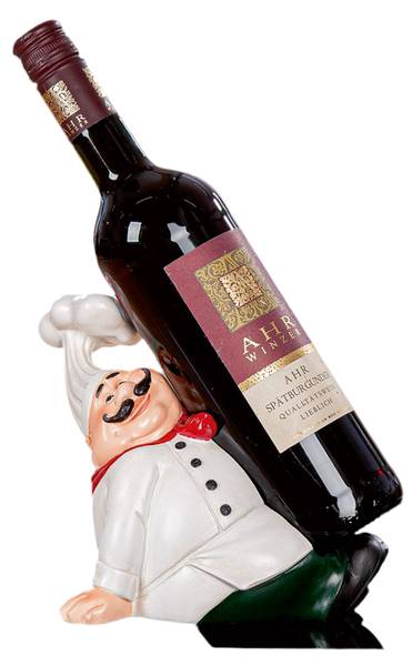 Flaschenhalter Koch Mario Weiß - Kunststoff - 20 x 22 x 12 cm