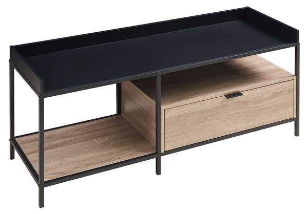 Fernsehtisch Belana Schwarz - Braun - Holzwerkstoff - Metall - 40 x 54 x 120 cm