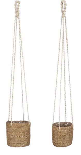 Pflanzenampel Atlantic 2er set Braun - Naturfaser - 16 x 16 x 16 cm