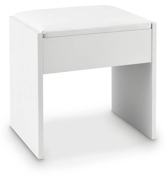 Schminktisch Hocker Melly Weiß - Holzwerkstoff - 40 x 43 x 30 cm