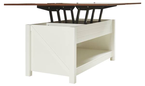 Table basse Kasama Marron - Blanc - Bois manufacturé - 55 x 54 x 110 cm