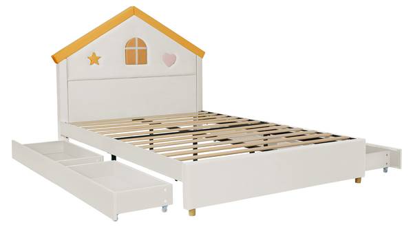 Kinderbett TIEMU45 Ⅰ Beige - 147 x 127 x 208 cm