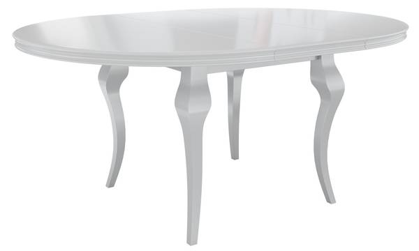 Essgruppe Lara 6 120 7-teilig Creme - Hochglanz Weiß - Weiß - Durchmesser: 120 cm