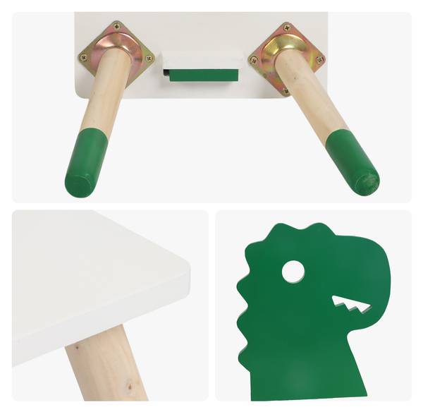 Kindersitzgruppe Dinosaurier Braun - Grün - Weiß - Holzwerkstoff - 60 x 45 x 60 cm