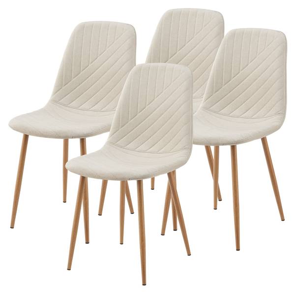 Esszimmerstuhl Köfering 4er Set Beige - Polyester - Stahl - 44 x 88 x 55 cm