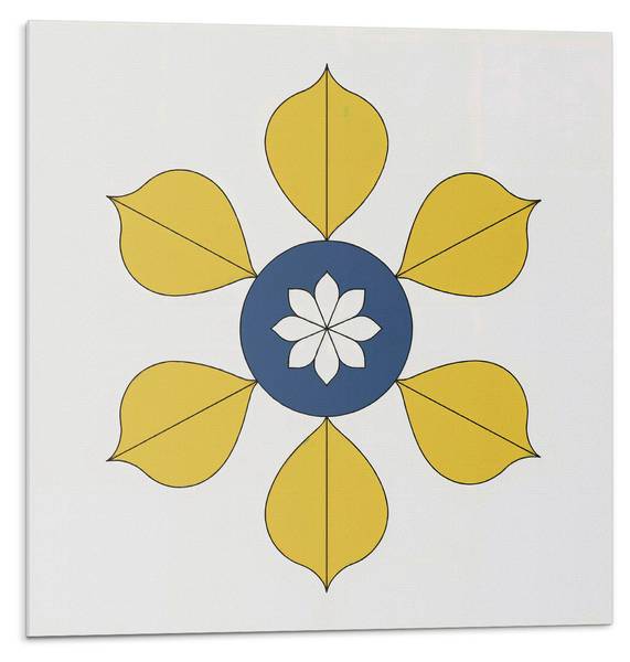 Fliesen Blatt & Ranke 4er Set 50 x 50 cm