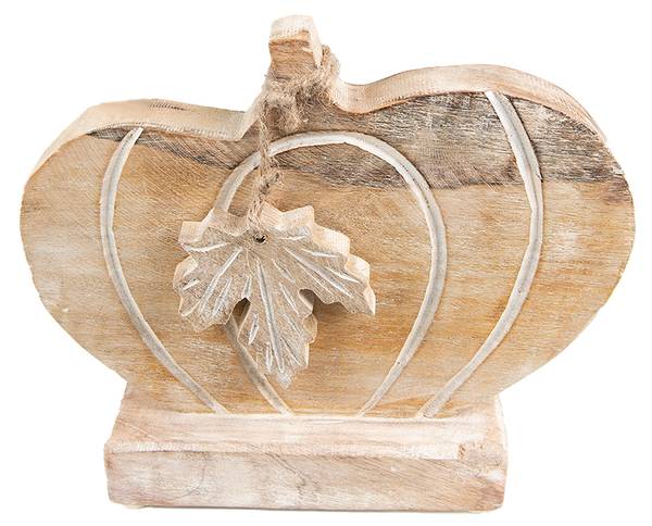 Decoratie Pompoen Deco&Colten bruin - plaatmateriaal op houtbasis - 29 x 6 x 22 cm