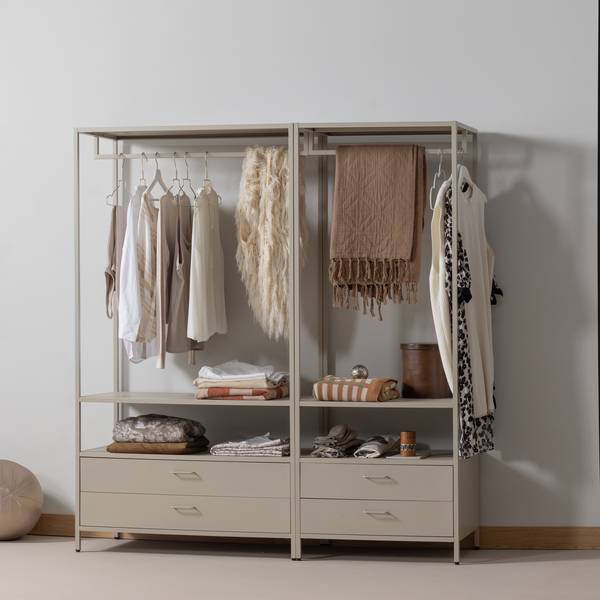 Kleiderschrank Ferris Grau - Eisen - Stahl - 70 x 185 x 54 cm