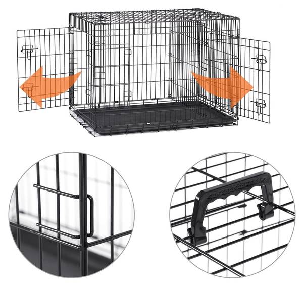 Hundekäfig Addis Ababa Schwarz - Metall - 75 x 81 x 122 cm