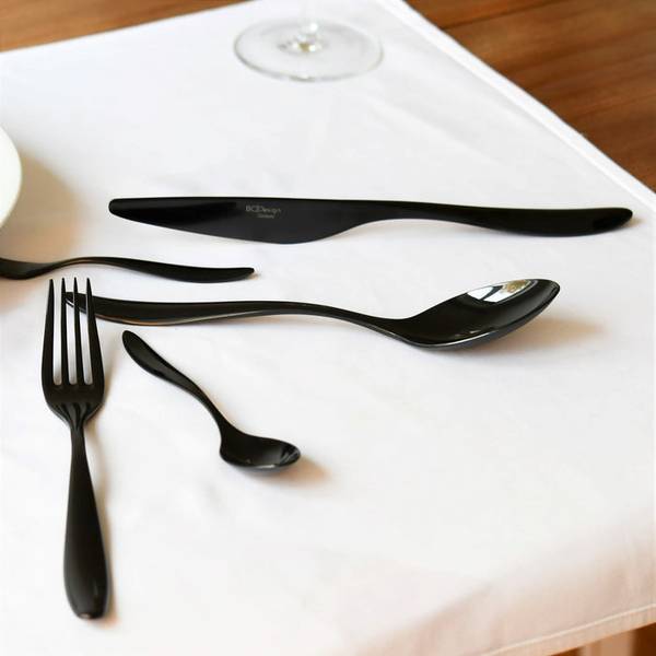 Besteck Set für 6 Personen - Schwarz Schwarz - Metall - 5 x 2 x 23 cm