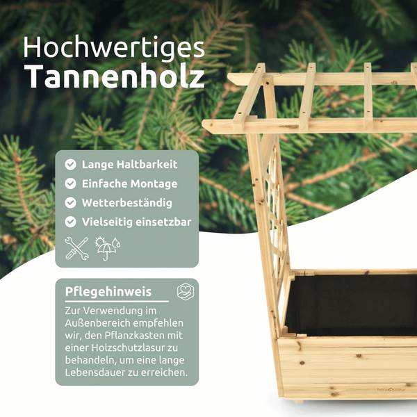 Hochbeet mit Rankgitter THAO 58 x 35 cm