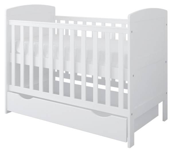 Babybett Småland Weiß - Naturfaser - 65 x 96 x 124 cm