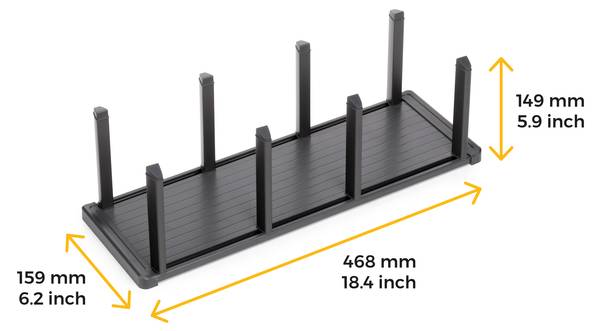 Tellerhalter für Schublade Orderbox Grau - Metall - 17 x 3 x 50 cm