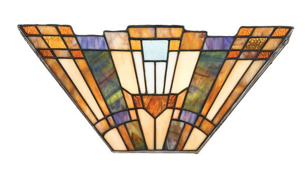 LED Tiffany Stil Wandleuchte Breite 41cm Beige - Blau - Braun - Grün - Rot - Farbglas - Mosaik - 41 x 18 x 14 cm