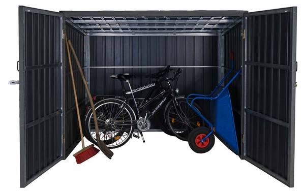 Fahrradgarage J29 (2er) Grau - Metall - Holz teilmassiv - 213 x 172 x 112 cm