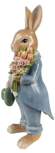 Decoratie Beeld Konijn Easter&Rody bruin - kunststof - 10 x 26 x 11 cm