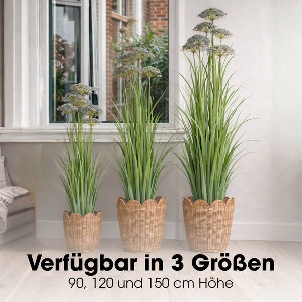 Kunstpflanze Siergras Violett - 35 x 120 x 35 cm