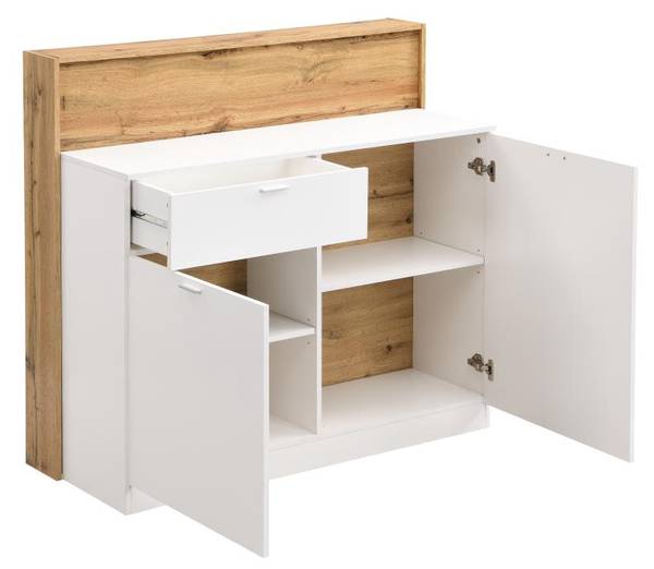Barmöbel LAMONIA Braun - Weiß - Holz teilmassiv - 50 x 115 x 120 cm