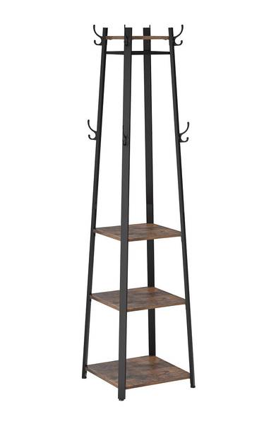 Garderobenständer Kleiderständer Alīgarh Braun - Holzwerkstoff - 45 x 181 x 45 cm