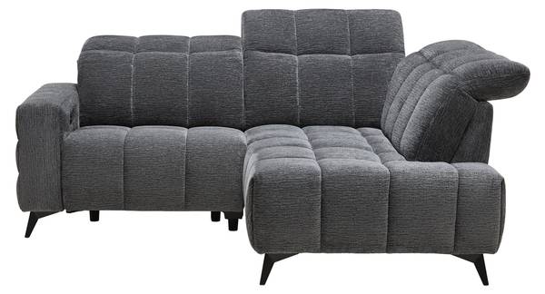 Wohnlandschaft PARIS Grau - Metall - Textil - Holz teilmassiv - 215 x 85 x 182 cm