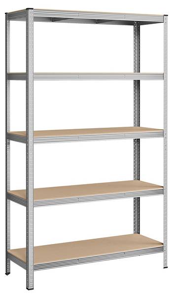 Schwerlastregal Victoria Silber - Holzwerkstoff - 60 x 200 x 120 cm