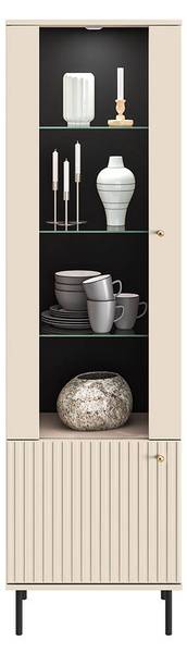 Vitrine SALOU-131-2 Beige - Holzwerkstoff - 55 x 190 x 40 cm