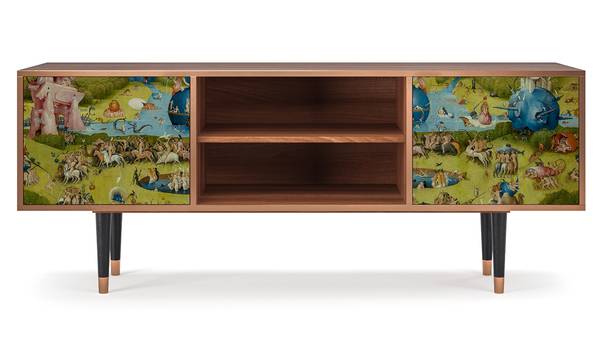 TV-Lowboard T2 Walnuss Grün - Holzwerkstoff - 170 x 69 x 48 cm