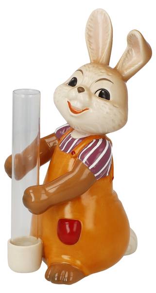 Figur Hase mit Vase Blütentraum Porzellan - 11 x 15 x 7 cm