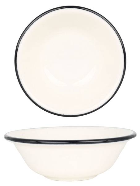 Geschirrset Linea Black 24-tlg Porzellan - Höhe: 1 cm