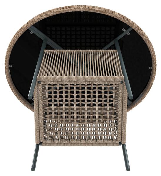 Gartenmöbel-Set Anemoi Ⅰ Beige - Schwarz - Metall - Textil