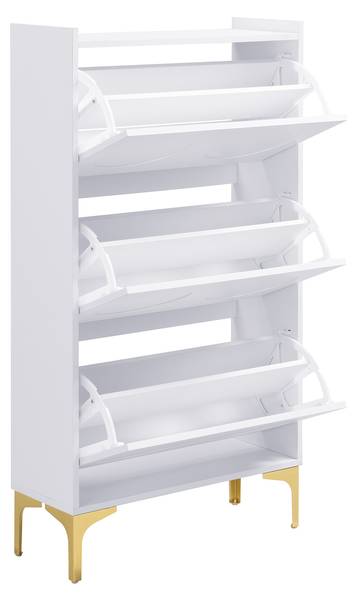 Schuhkipper Holoenzym Weiß - Holzwerkstoff - 63 x 120 x 24 cm