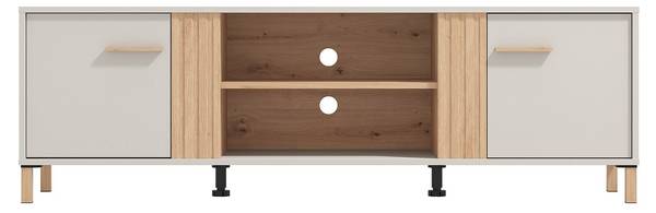 TV-Board LYSANO Beige - Braun - Holz teilmassiv - 164 x 52 x 41 cm