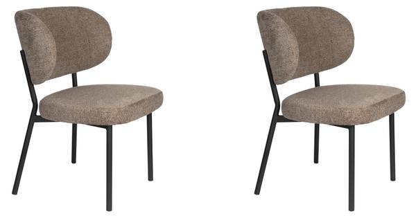 Esszimmerstuhl SANNE 2er-Set Braun - Massivholz - 56 x 82 x 64 cm